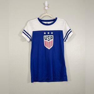 USA Shirt U.S Women Soccer World Cup Tee Short Sleeve Patriotic Olympic Women L